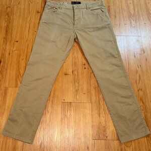 Hackett London Bespoke Jeans Mens Size 36R Beige Trinity Straight Leg Cotton